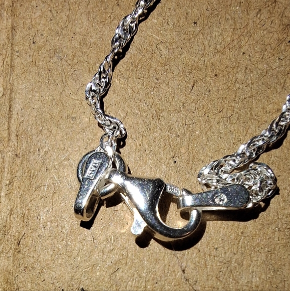 Signed vtg sterling butterfly crystal pendant  new dainty 925 chain - Picture 6 of 11